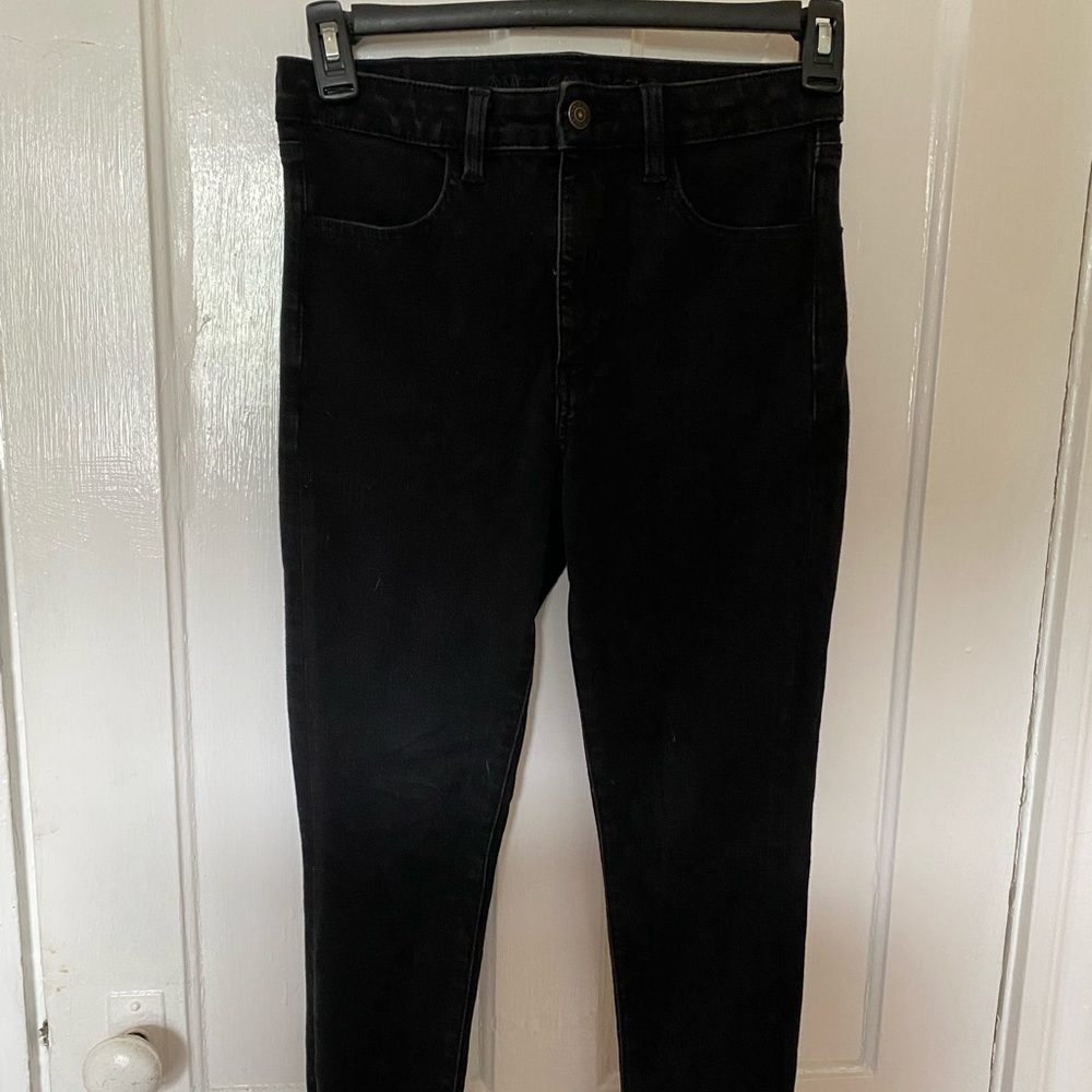 AE Black Super Hi-Rise Jeggings